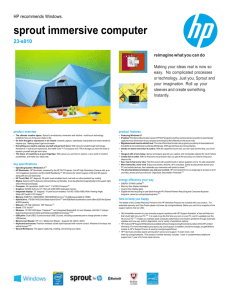 sprout by hp Spec Sheet: .doc