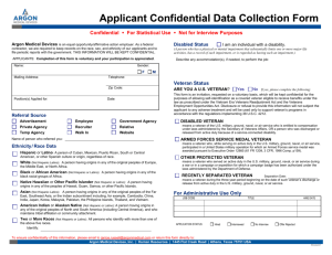 Applicant Confidential Data Form