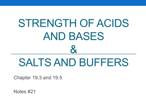 Weak Acids and Bases Salts and Buffers