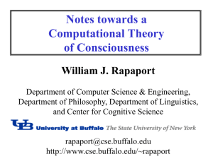 Notes towards a Computational Theory of Consciousness