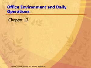 Chapter Twelve The Office Environment and Daily Operations
