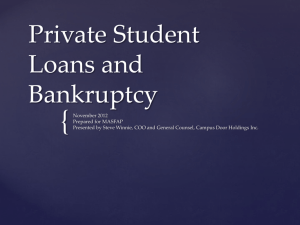 Private Student Loans and Bankruptcy