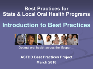 Introduction to Best Practices - Association of State and Territorial