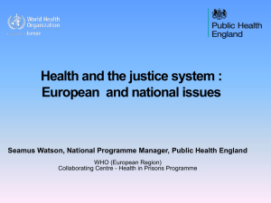 Health and the Justice System - counselling in prisons network