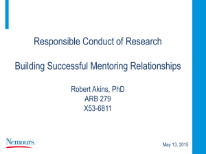 RCR - Mentoring 2015