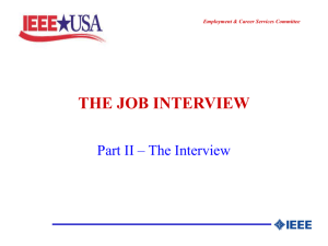 the job interview - IEEE-USA