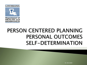 person centered planning personal outcomes self
