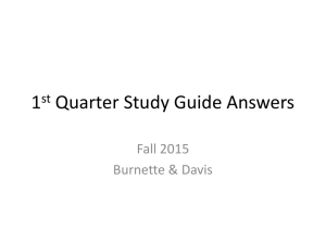 1st Quarter Study Guide Answers