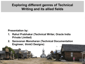 Exploring different genres of Technical Writing and its