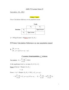 AMS 572 Lecture Notes #5 September 19, 2013
