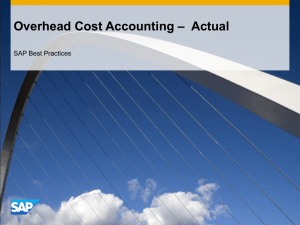 Overhead Cost Accounting – Actual