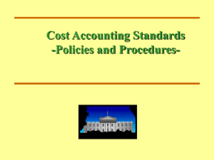 Cost Accounting Standards Policies and Procedures