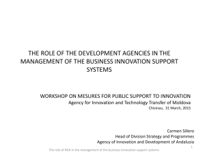 The role of the development agencies in the management
