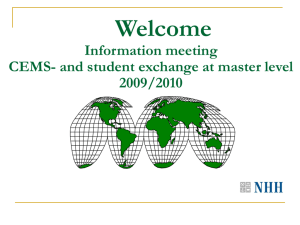 and student exchange at master level 2009/2010