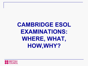 Why Cambridge ESOL exams?