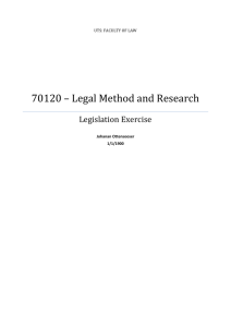 70120 * Legal Method and Research