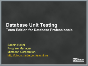 Database Unit Testing