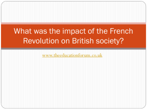 What was the impact of the French Revolution on British society