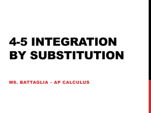 4-5 Integration by Substitution