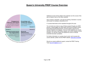 Queen's University PRDP Course Overview Additional courses will