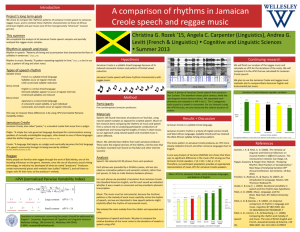 Comparison of rhythm of Jamaican Creole