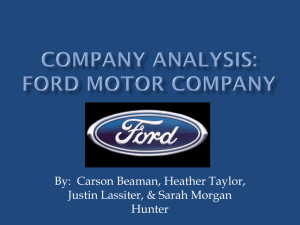 Company Analysis: Ford motor Company