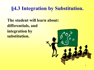 4 .3 Integration by Substitution