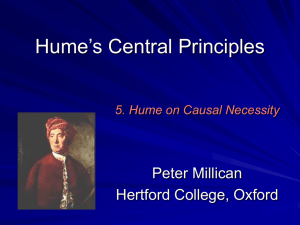 Lectures on Hume's Treatise: 1 - Philosophy at Hertford College