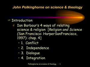 John Polkinghorne on science & theology