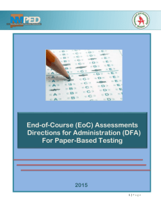 (EoC) Assessments - New Mexico State Department of Education