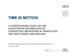 TIME IS MOTION A corpus-based study on the quantitative