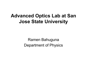 Advanced Optics Lab at San Jose State University