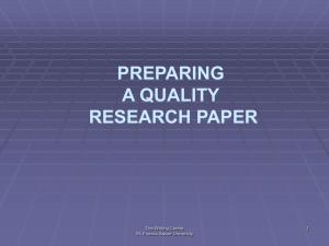 Preparing a Good Research Paper