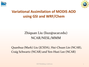 Variational Assimilation of MODIS AOD using GSI and WRF/Chem