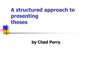 A structured approach to presenting theses by Chad Perry