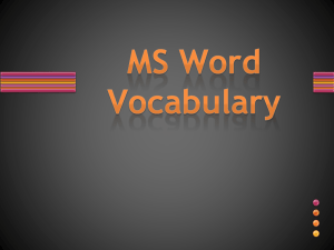 MS Word Vocabulary