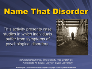 Name that Disorder Game - MDC Faculty Home Pages