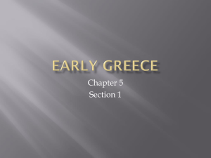 113 Chapter 5 section 1 Early Greece