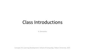 Class Introductions