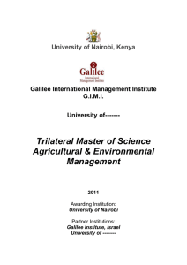University of Nairobi, Kenya Galilee International