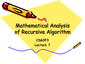 Mathematical Analysis of Recursive Algorithm