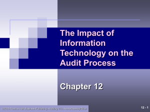 Chapter 12 – The Impact of Information Technology on the Audit
