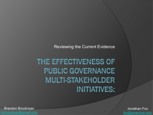 The Effectiveness & Impact of Public Governance Multi