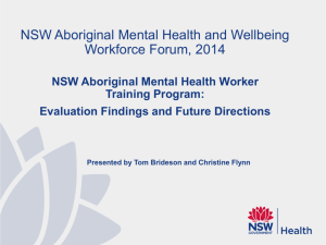 NSW Aboriginal Mental Health Worker Training Program Evaluation