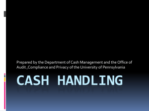 Financial Policy #1504 Deposit of Cash Receipts