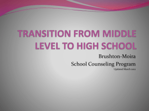 transition from middle level to high school - Brushton
