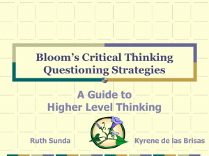 Bloom's Critical Thinking Questioning Strategies