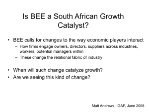 Is BEE a South African Growth Catalyst? (Or