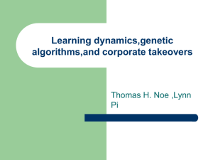 Learning dynamics,genetic algorithms,and corporate takeovers