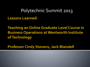 Lessons Learned: Teaching an Online Graduate Level Course in